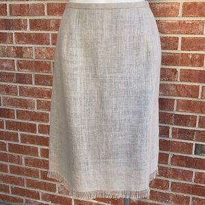 Harve Bernard Woven Wheat Tan Pencil Skirt